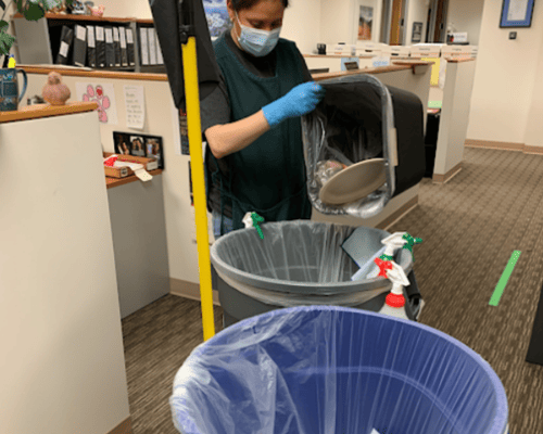 Rangel crew handling trash and recycling